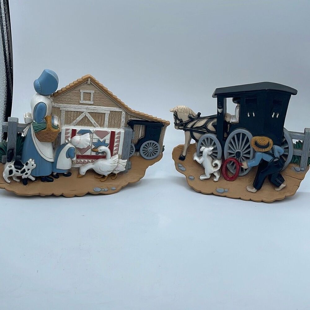 Vintage Burwood Products Co. Ole’ timey buggy and farmhouse scene.